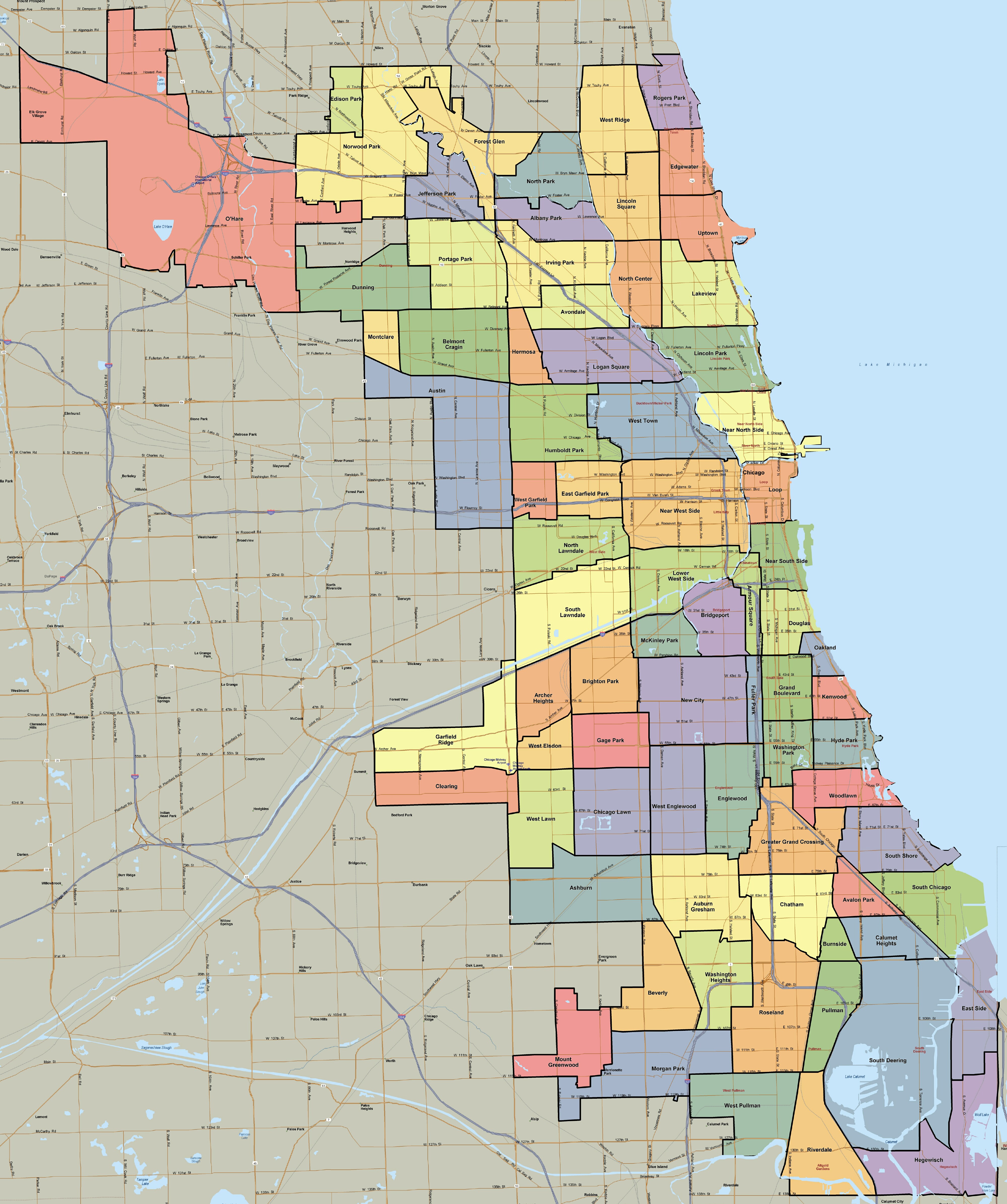 chicago vicinity map