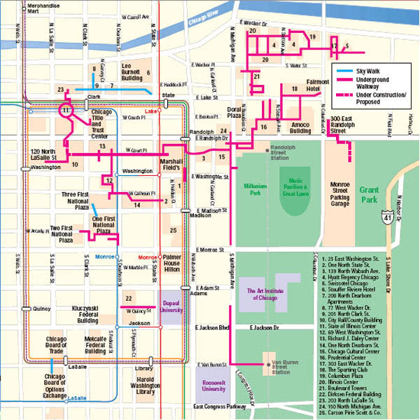 Chicago Pedway Map 2024 - Lida Sheila